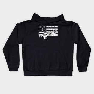 Plumber American Flag with Wrench Kids Hoodie